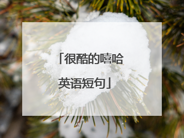 很酷的嘻哈英语短句