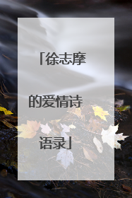 徐志摩的爱情诗语录