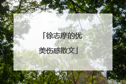 徐志摩的优美伤感散文