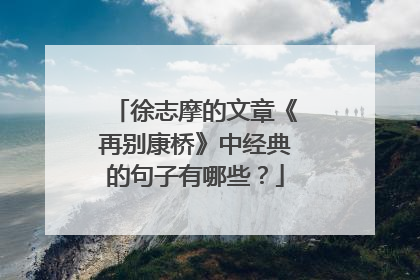 徐志摩的文章《再别康桥》中经典的句子有哪些?