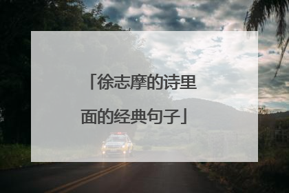 徐志摩的诗里面的经典句子