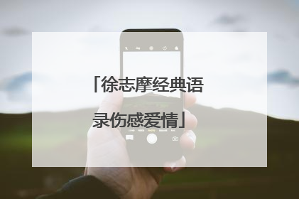 徐志摩经典语录伤感爱情