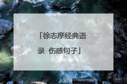 徐志摩经典语录 伤感句子