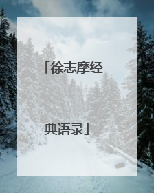 徐志摩经典语录