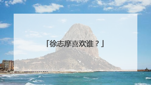 徐志摩喜欢谁?