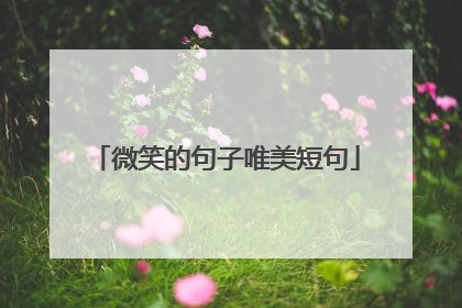 微笑的句子唯美短句