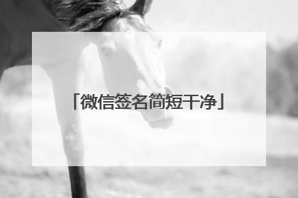 微信签名简短干净