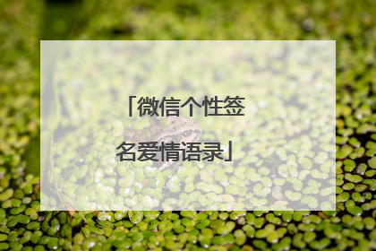 微信个性签名爱情语录