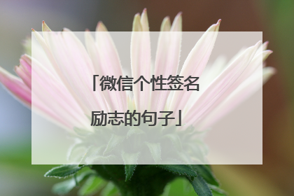 微信个性签名励志的句子
