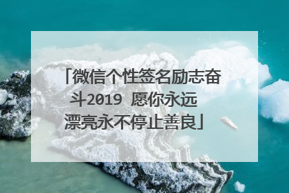 微信个性签名励志奋斗2019 愿你永远漂亮永不停止善良