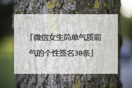 微信女生简单气质霸气的个性签名30条