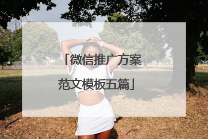 微信推广方案范文模板五篇
