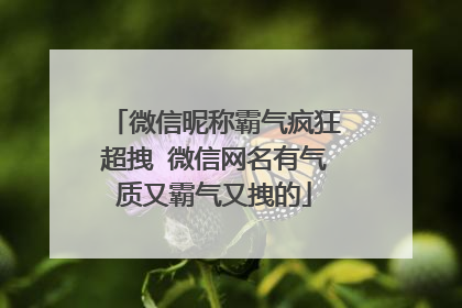 微信昵称霸气疯狂超拽 微信网名有气质又霸气又拽的