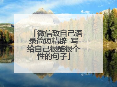 微信致自己语录简短精辟 写给自己很酷很个性的句子