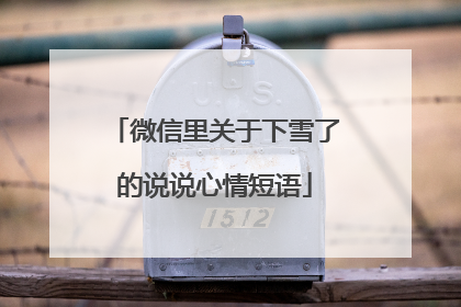 微信里关于下雪了的说说心情短语