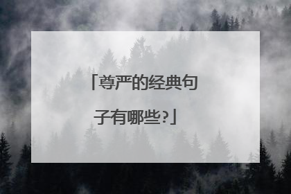尊严的经典句子有哪些?