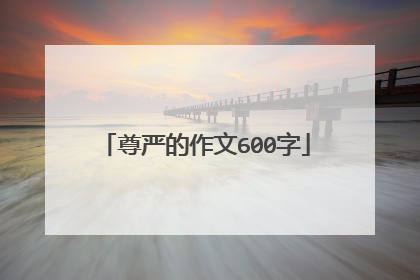 尊严的作文600字
