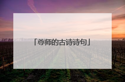 尊师的古诗诗句