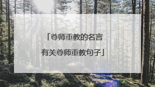 尊师重教的名言 有关尊师重教句子