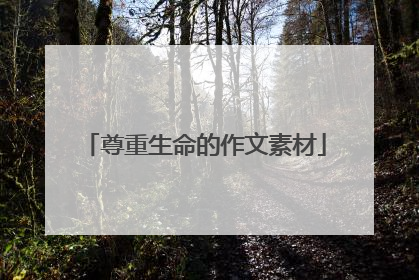 尊重生命的作文素材