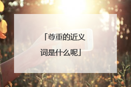 尊重的近义词是什么呢