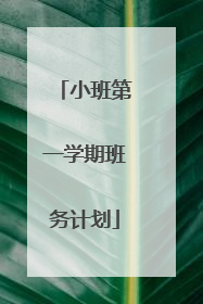 小班第一学期班务计划