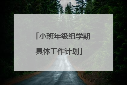 小班年级组学期具体工作计划