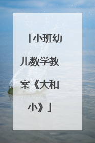 小班幼儿数学教案《大和小》