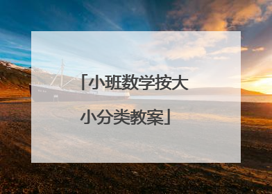 小班数学按大小分类教案