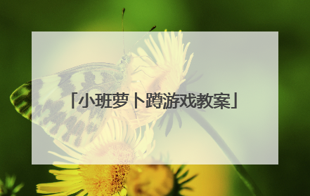 小班萝卜蹲游戏教案