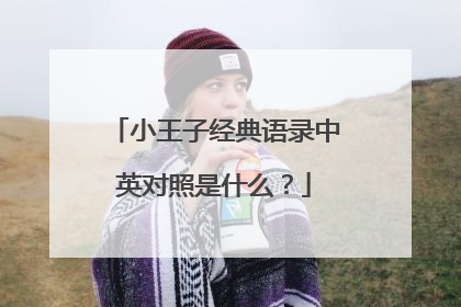 小王子经典语录中英对照是什么？