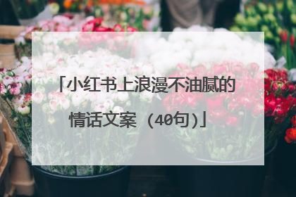 小红书上浪漫不油腻的情话文案 (40句)