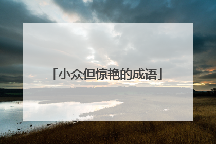 小众但惊艳的成语