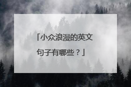 小众浪漫的英文句子有哪些?