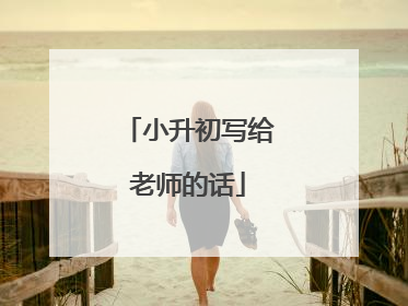 小升初写给老师的话