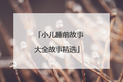 小儿睡前故事大全故事精选