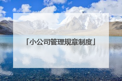 小公司管理规章制度