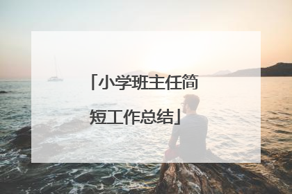 小学班主任简短工作总结