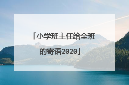 小学班主任给全班的寄语2020