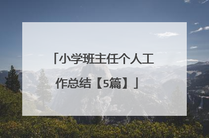 小学班主任个人工作总结【5篇】