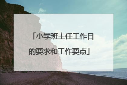 小学班主任工作目的要求和工作要点