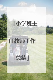 小学班主任教师工作总结