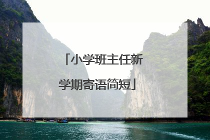 小学班主任新学期寄语简短
