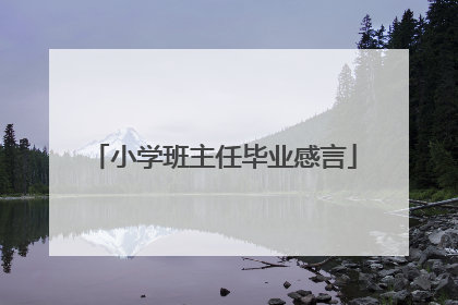小学班主任毕业感言