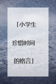 小学生珍惜时间的格言