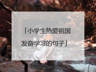 小学生热爱祖国发奋学习的句子