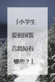 小学生爱祖国誓言简短有哪些？