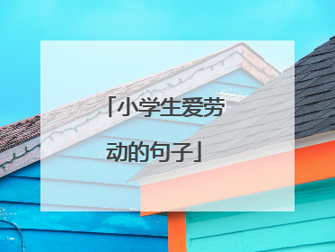 小学生爱劳动的句子