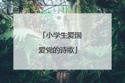 小学生爱国爱党的诗歌