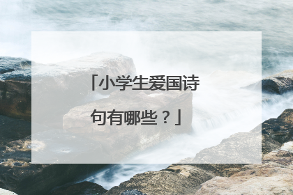 小学生爱国诗句有哪些?